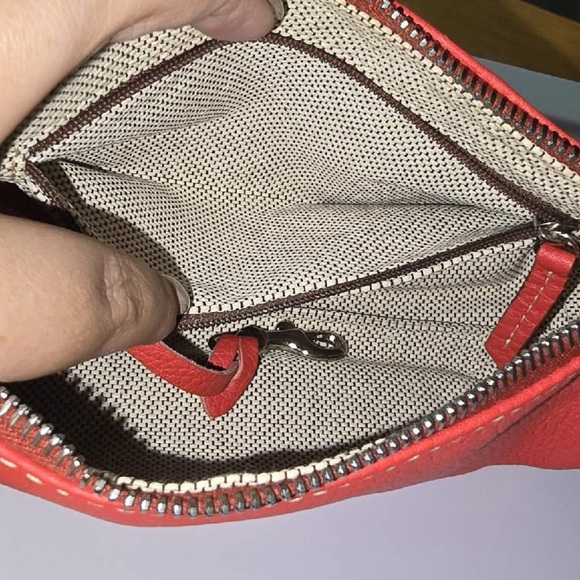 Dooney & Bourke Red Clutch Wristlet Leather